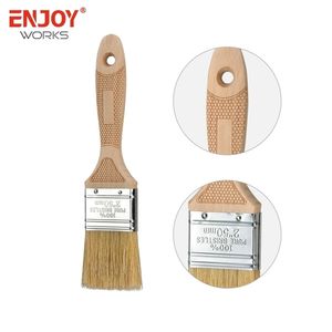 Premium Natural Bristle Paint Brush with Elegant Wooden Handle