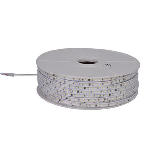 High Voltage 100m/Roll Outdoor Waterproof 220V SMD2835 Warm White Color RGB LED Strip Light for Home Decoration