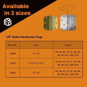 Factory Direct 3" Rustproof Window Hinges - Mirror Finish Gold Coated Iron Door Hardware Hinge