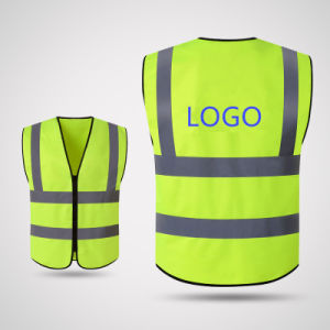 High Visibility Zipper Front Custom Reflective Safety Clothing Vest Wholesale