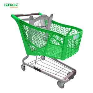 All Plastic Shopping Trolley Cart with Plastic Handle and Feet