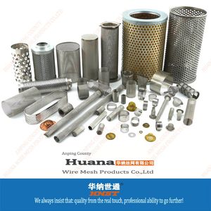 Stainless Steel 304 316 Metal Braided Wire Mesh Perforated Cylinder Filter Tube Water Strainer