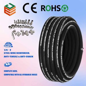 High Pressure Wire Braided Hydraulic Hose 1/4 to 2 Inch Flexible Durable