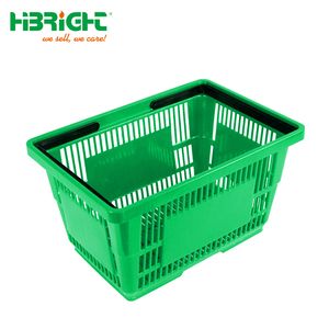 2023 Factory Wholesale High Capacity Storage Cargo Supermarket Basket Portable Convenience Basket with Double Handle