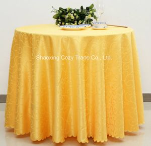 Wholesale Order Hotel Restaurant Banquet Party Polyester Plain Jacquard Tablecloth
