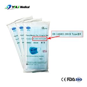 Disposable Medical Manufacturer 3 Ply Earloop Face Mask Type I, Type Iir