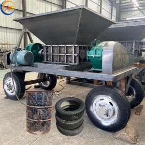 Mobile Waste Materials Coconut Husk Shredder Machine, Tyre, Metal Single Shaft Shredder