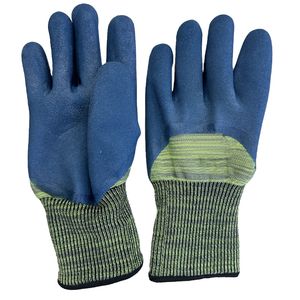 High Quality Firm Grip Anti Slip Crinkle Latex Coated Safety Construction PVC Polyester Industrial Latex Gloves