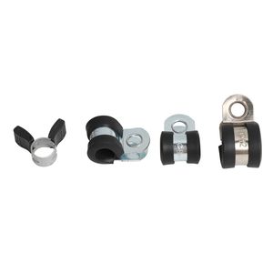 Stainless Steel Fixing Clamp with Rubber, Rubber Coated Metal P Clamp for Securing Tubes, Pipes, and Cables, Adel Clamp
