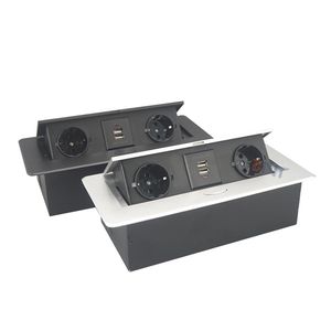 Office Conference Table Tabletop Kitchen Elctric Multi Used Power Extension EU Power Pop up Socket Table Desktop USB Charger Outlet Box