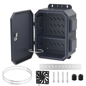 400X300X200mm Black Metal Safety Waterproof Outdoor Electrical Junction Box