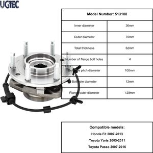 Front Wheel Hub Bearing 513188 for Toyota Passo 2007-2016