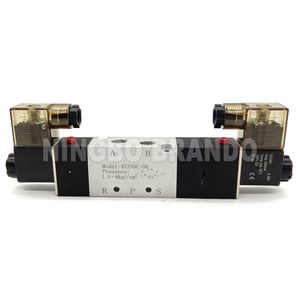 4V330C-08 4V330E-08 4V330P-08 5/3 Way 5 Way 3 Position Pneumatic Directional Control Air Solenoid Valve 12VDC 24VDC 24VAC 110VAC 220VAC