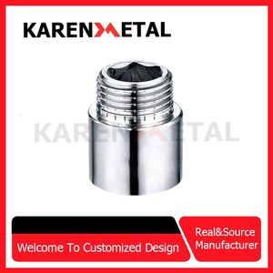 Custom Size Bsp BSPT Threaded Brass Cp Hex Nipple Extension Pipe Fittings