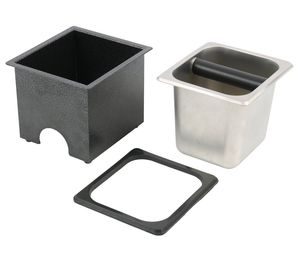 Premium Black Coffee Knock Box for Espresso Portafilter Grounds