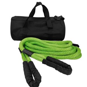 1"× 30FT Kinetic Recovery Rope Heavy Duty Offroad Recovery Rope with 2 Soft Shackles 1/2" X 22" Offroad Recovery Kit for UTV, ATV, Truck, Car (Green)