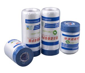 550mm Self Adhesive Paint Protection 70 Mesh Pre Taped Plastic Masking Film