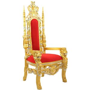 Elegant Solid Wood High Back King Throne Chair for Weddings