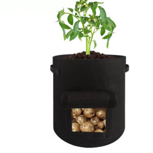 5-Pack 7 Gallon Heavy Duty Aeration Fabric Grow Bags with Handles for Vegetable Tomato Planter