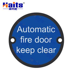 Automatic Fire Door Keep Clear Metal Round Safety Warning Sign Plate