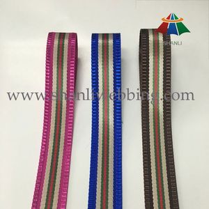 Wholesale Striped Colors Jacquard Woven Polyester Webbing Ribbon