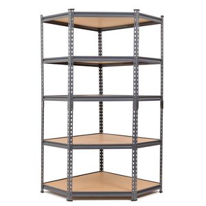 Storage Shelf Rack Easy Install Adjustable 5 Layers Metal Steel Corner Shelf