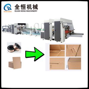 Automtic Folder Gluer Stitching Corrugated Carton Cardboard Box Packaging Machine