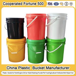 China Plastic Buckets Manufacturer 5 Gallon 2L/5L/10L/15L/20L/25L Round Square Buckets for Paint/Engine Oil/Car Wash/Washing Powder/Pet Food/Wet Wipes