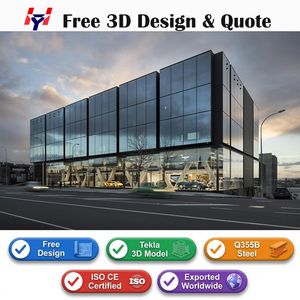 Durable Car Dealership Building Using Q235B Steel and Fiberglass Roof
