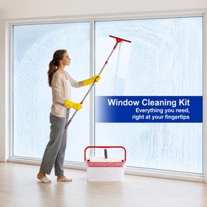 Window Cleaning Tools Scraper Kit Equipment Professional Telescopic Squeegee Glass Floor Sponge Cleaner