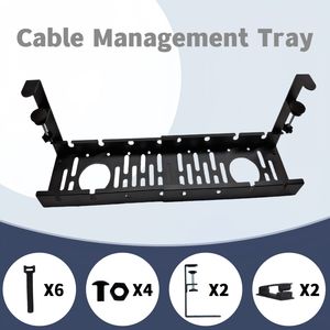 Metal Cable Organizer Under Desk Cable Management Tray
