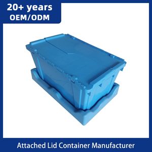 Supermarket Large Container with Lid Attached Attached Lid Shipping Container Plastic Tote Boxes