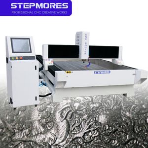 5.5kw Heavy Duty Stone Machine CNC Router Mill Engrave Marble 4 Axis Round Granite Milling 4X8 5X10 1212 Mach3