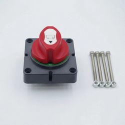 Heavy Duty 300A Battery Disconnect Switch 12V-48V Waterproof Rotary Isolator Cut off Switch 1-2-Both-off for Vehicle Marine RV Boat