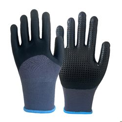 N11515 15 Gauge Nylon Knitted Safety Gloves with Nitrile Dots
