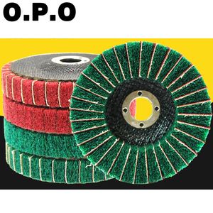 4inch Scouring Pad Flap Disc for Polishing Stainless Steel Nylon Non-Woven Scouring Pad Grinding Disc for Metal