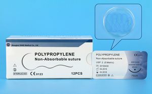 Hot Sale Medical Disposable Sterile Non-Absorbable Surgical Nylon/ Polypropylene Monofilament Suture UPS11/0~3#