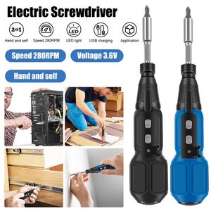 3.6V USB Rechargeable Electric Screwdriver Mini Cordless Power Screwdriver Set with Bits for Home DIY Household Repair
