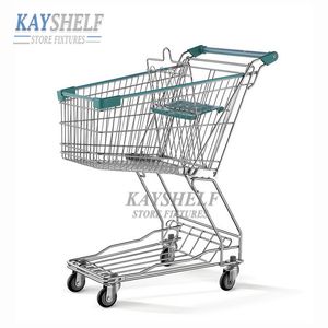 Grocery Retail Store Steel Supermarket Trolley Universal Wheel Shopping Cart