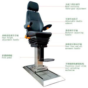 Marine Adjustable Ship Boat Use Wear Retardant Captain Driver Seat Pilot Helm Master Navigation PVC Steersman Chair