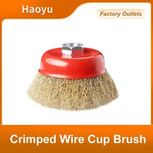 High-Quality Crimped Wire Cup Brushes with M10/M14 Nuts for Angle Grinders