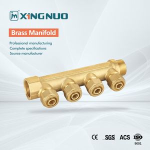 Floor Heating System Boiler Plumbing Stainless Steel Pex Pipe Manifold Press for Underfloor Heating Panel 1"X1/2" 2way-12way Brass Water Manifold