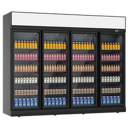 Supermarket Equipment Showcase Commercial Glass 4 Door Upright Freezer