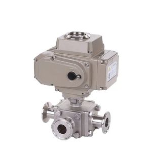 Durable Electric Actuated Three-Way Stainless Steel Ball Valve