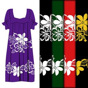 Fabric Factory Rayon Printing Custom White Large Flower Printed Fabric for Dresses