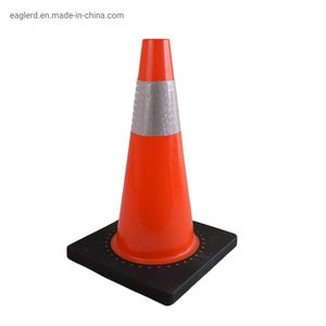 Flexible Reflective PVC Traffic Cone with Black Base