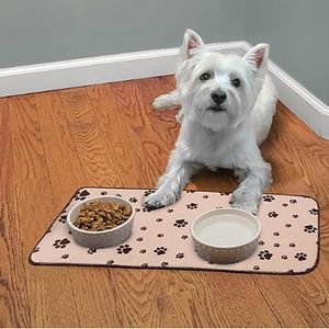Microfiber Pet Bowl Mat Dog Cats Feeding Mats Food and Water Dish Drying Mat Anti-Skid Backing Feeding Splash-Proof Absorbent Quick-Drying Mats