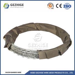 Gezhige Hot Dipped Galvanized Barbed Wire Factory 7 Strands Steel Wire Razor Wire Fence China 3mm Thorn Length Galvanized Cross Razor Barbed Wire