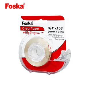 Foska Plastic Transparent School Packing Paper Adhesive Tape Dispenser