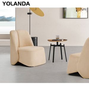 Yolanda Furniture High End Luxury Single Seat Sofa Chair White Beige Elegant Designer Single Genuine Leather Sofa Chair Set